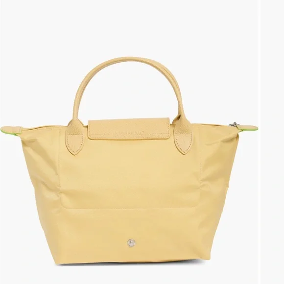 NIB Longchamp Small Le Pilage Green Recycled Canvas Top with Handle Bag (Wheat) - Picture 3 of 12